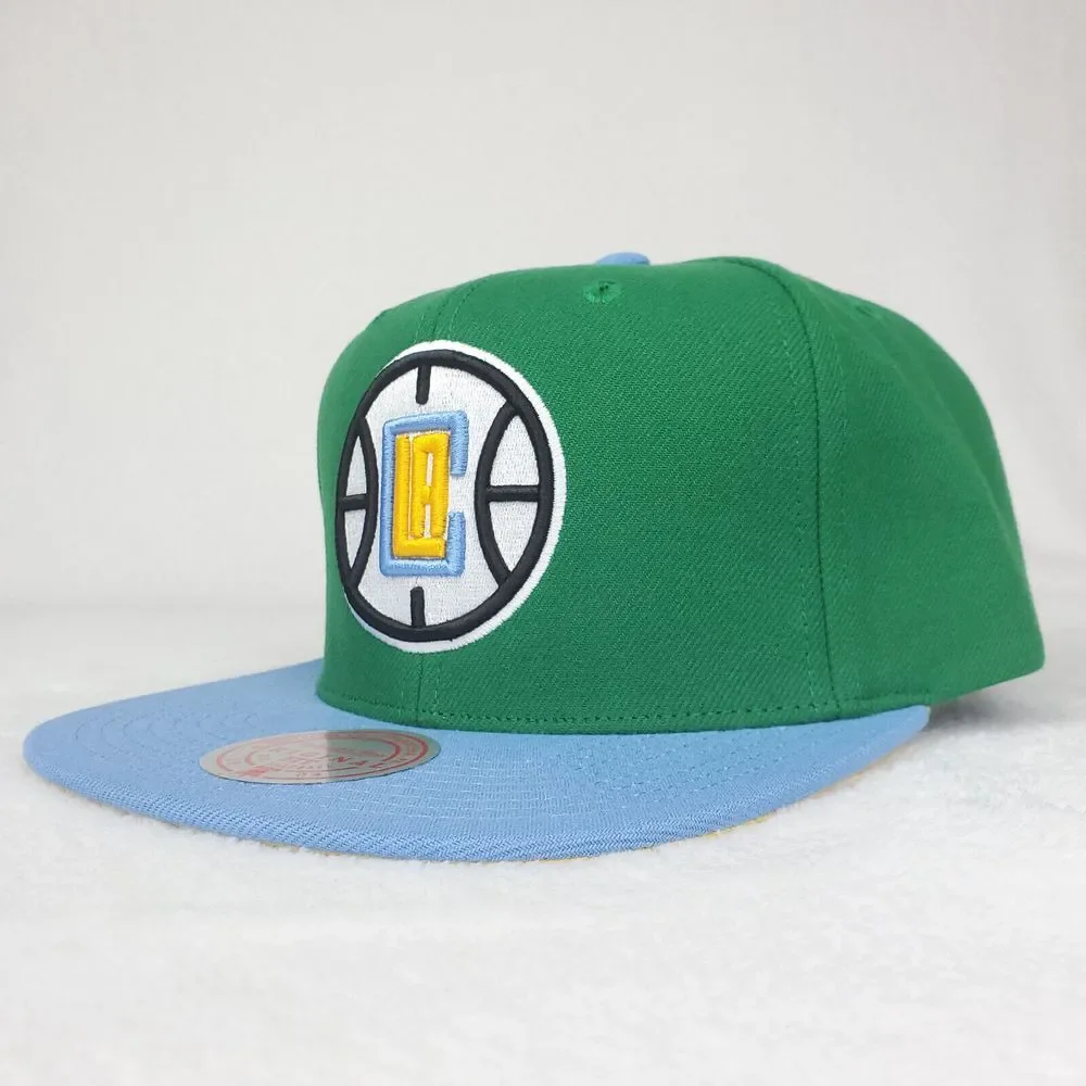 LA Clippers Mitchell & Ness NBA Snapback Hat Cap 3D Logo Green Blue NWT - Picture 7 of 8